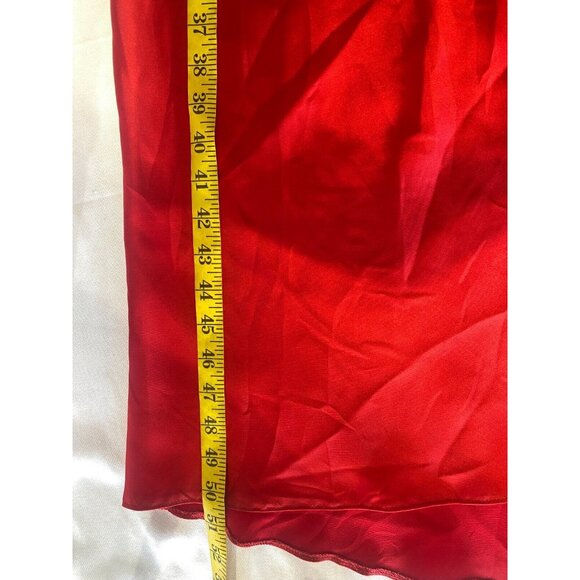 NWT ZARA Scarlet Red Thick Satin Open Back Straps Long Dress Women's Sz L - Picture 15 of 16